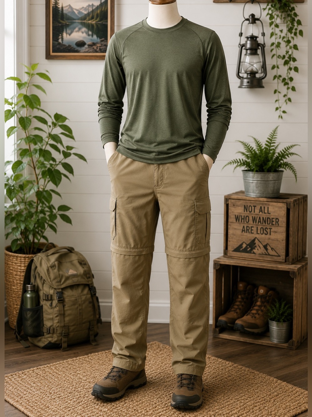 Natural Gear Switchback Convertible Hiking Pants UPF 95 Cargo Men’s M NWT